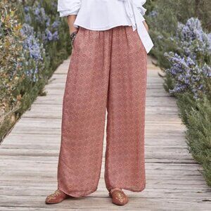NWOT SUNDANCE Alhambra Wide Leg Pants Viscose Bohemian Printed Trouser size M